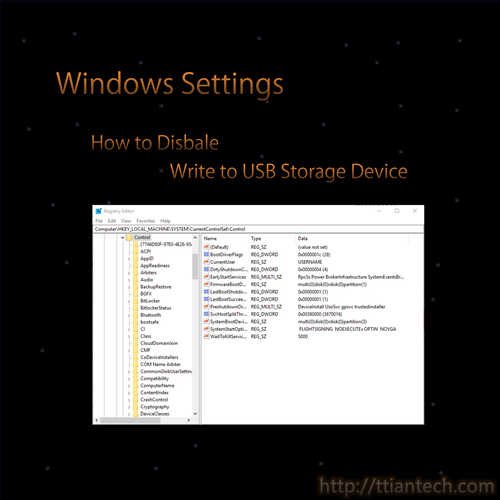 【Windows】Disable Write to USB Storage Device