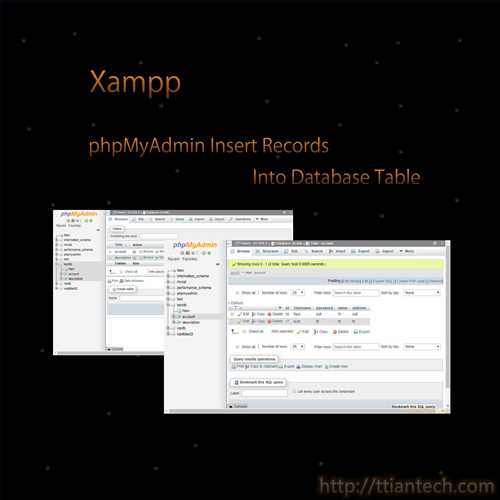 【Xampp】Insert Record into phpMyAdmin Table