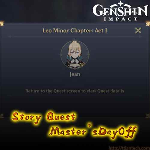 【Genshin】 Story Quest Master’s Day Off