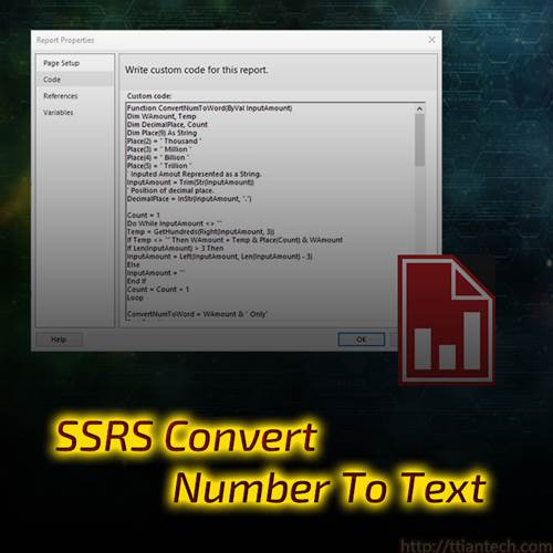 【SSRS】 Convert From Number To Words