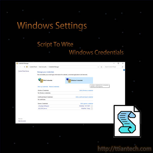 【Windows】Script To Add Windows Credentials